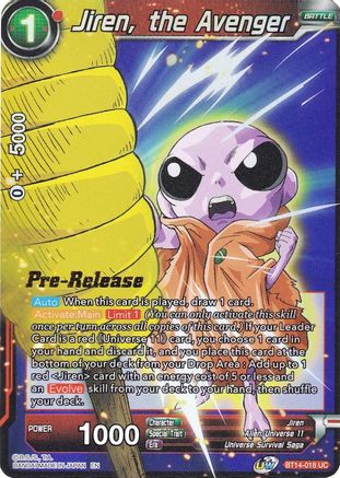 Jiren, the Avenger (BT14-018) - Cross Spirits PreRelease Cards