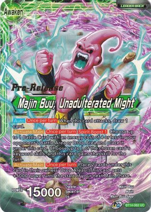 Majin Buu // Majin Buu, Unadulterated Might (BT14-062) - Cross Spirits PreRelease Cards