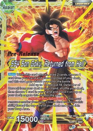 Son Goku // SS4 Son Goku, Returned from Hell (BT14-091) - Cross Spirits PreRelease Cards