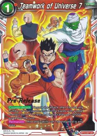 Teamwork of Universe 7 (BT14-027) - Cross Spirits PreRelease Cards