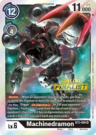 Machinedramon - BT2-066 (2021 Championship Online Regional) [Online Finalist] (BT2-066) - Release Special Booster 1.0 Foil