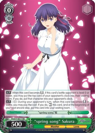 "spring song" Sakura (FS/S77-E017 RR) - Fate/stay night [Heaven’s Feel] Vol.2