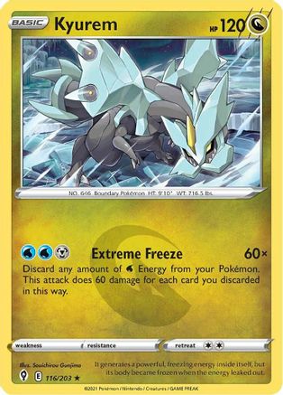 Kyurem 116/203  - Holofoil SWSH07 Evolving Skies - Holo Rare