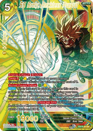 SS Broly, Reckless Pursuit (EX19-31) - Special Anniversary Set 2021 Foil