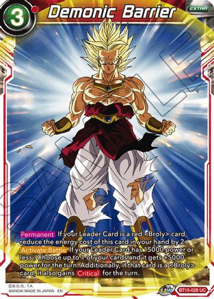 Demonic Barrier (BT15-028) - Saiyan Showdown Foil