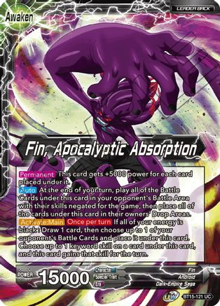 Fin // Fin, Apocalyptic Absorption (BT15-121) - Saiyan Showdown Foil