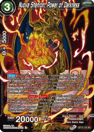 Nuova Shenron, Power of Darkness (BT15-134) - Saiyan Showdown Foil