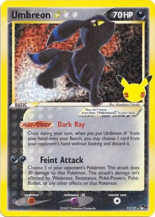 Umbreon Star 017/17  - Holofoil Celebrations Classic Collection - Classic Collection