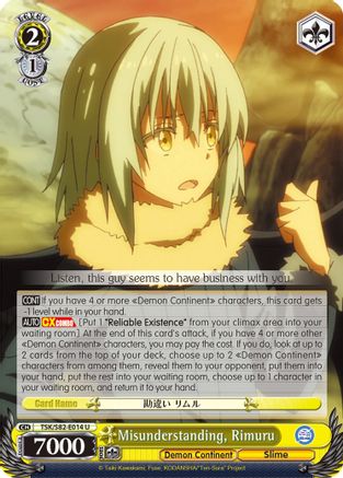 Misunderstanding, Rimuru (TSK/S82-E014 U) - That Time I Got Reincarnated as a Slime Vol.2