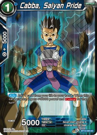 Cabba, Saiyan Pride (BT15-039) - Saiyan Showdown