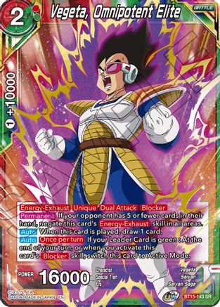 Vegeta, Omnipotent Elite (BT15-143) - Saiyan Showdown Foil