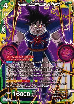 Turles, Dominance at Hand (BT15-151) - Saiyan Showdown Foil