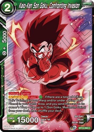 Kaio-Ken Son Goku, Confronting Invasion (BT15-068) - Saiyan Showdown Foil