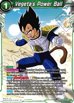 Vegeta's Power Ball (BT15-090) - Saiyan Showdown