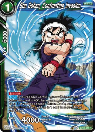 Son Gohan, Confronting Invasion (BT15-071) - Saiyan Showdown Foil