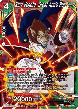 King Vegeta, Great Ape's Rule (P-352) - Tournament Promotion Cards