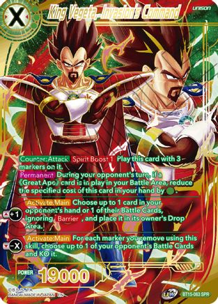 King Vegeta, Invasion's Command (SPR) (BT15-063) - Saiyan Showdown Foil