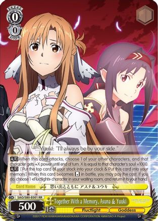 Together With a Memory, Asuna & Yuuki (SAO/S80-E001 RR) - Sword Art Online -Alicization- Vol.2