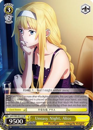 Uneasy Night, Alice (SR) (SAO/S80-E011S SR) - Sword Art Online -Alicization- Vol.2