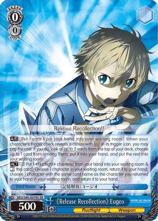Release Recollection Eugeo (SR) (SAO/S80-E078S SR) - Sword Art Online -Alicization- Vol.2