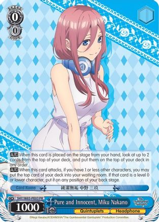 Pure and Innocent, Miku Nakano (5HY/W83-PE03 PR) - The Quintessential Quintuplets
