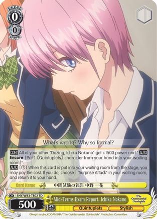 Mid-Terms Exam Report, Ichika Nakano (5HY/W83-TE02 TD) - The Quintessential Quintuplets