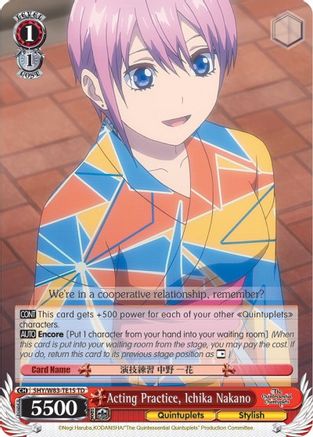 Acting Practice, Ichika Nakano (5HY/W83-TE15 TD) - The Quintessential Quintuplets