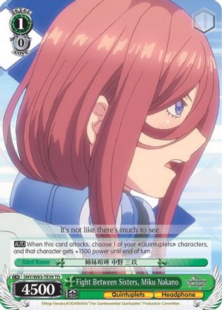 Fight Between Sisters, Miku Nakano (5HY/W83-TE39 TD) - The Quintessential Quintuplets