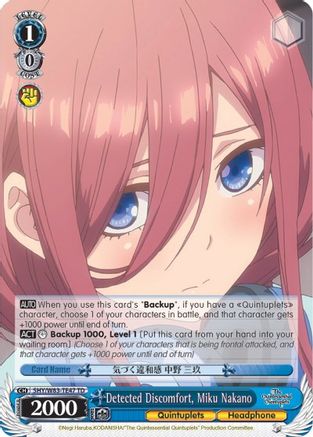 Detected Discomfort, Miku Nakano (5HY/W83-TE47 TD) - The Quintessential Quintuplets