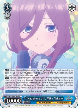 Headphone Girl, Miku Nakano (5HY/W83-TE52 TD) - The Quintessential Quintuplets