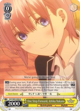 One Step Forward, Ichika Nakano (5HY/W83-E006 R) - The Quintessential Quintuplets