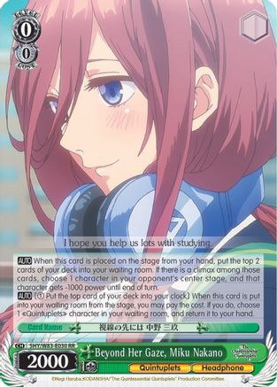Beyond Her Gaze, Miku Nakano (5HY/W83-E030 RR) - The Quintessential Quintuplets