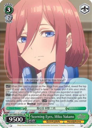 Scorning Eyes, Miku Nakano (SR) (5HY/W83-E036S SR) - The Quintessential Quintuplets