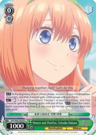 Honest and Positive, Yotsuba Nakano (5HY/W83-E039 U) - The Quintessential Quintuplets