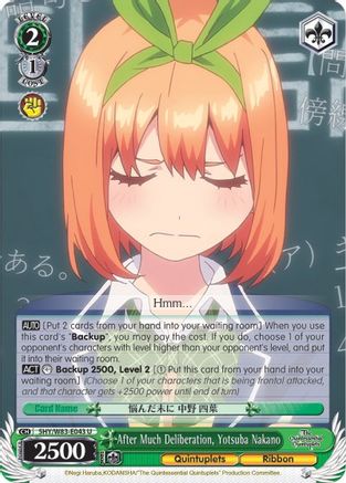 After Much Deliberation, Yotsuba Nakano (5HY/W83-E043 U) - The Quintessential Quintuplets