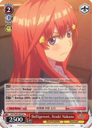 Belligerent, Itsuki Nakano (5HY/W83-E073 R) - The Quintessential Quintuplets