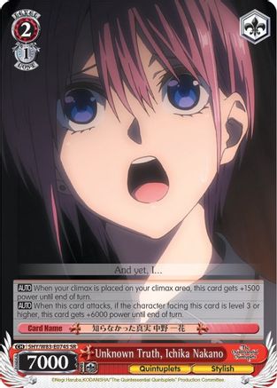 Unknown Truth, Ichika Nakano (SR) (5HY/W83-E074S SR) - The Quintessential Quintuplets