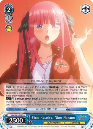 Firm Resolve, Nino Nakano (5HY/W83-E113 R) - The Quintessential Quintuplets