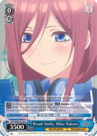 Broad Smile, Miku Nakano (5HY/W83-E118 U) - The Quintessential Quintuplets