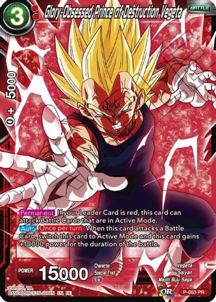 Glory-Obsessed Prince of Destruction Vegeta (P-063) - Mythic Booster