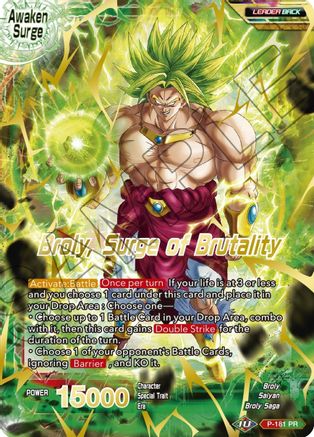 Broly // Broly, Surge of Brutality (Gold Stamped) (P-181) - Mythic Booster Foil