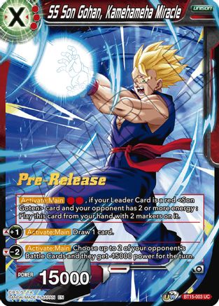 SS Son Gohan, Kamehameha Miracle (BT15-003) - Saiyan Showdown PreRelease Cards