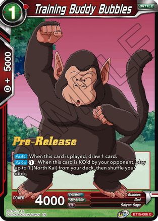 Training Buddy Bubbles (BT15-006) - Saiyan Showdown PreRelease Cards