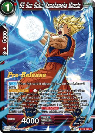 SS Son Goku, Kamehameha Miracle (BT15-007) - Saiyan Showdown PreRelease Cards