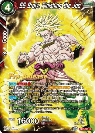 SS Broly, Finishing the Job (BT15-020) - Saiyan Showdown PreRelease Cards