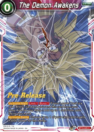The Demon Awakens (BT15-025) - Saiyan Showdown PreRelease Cards