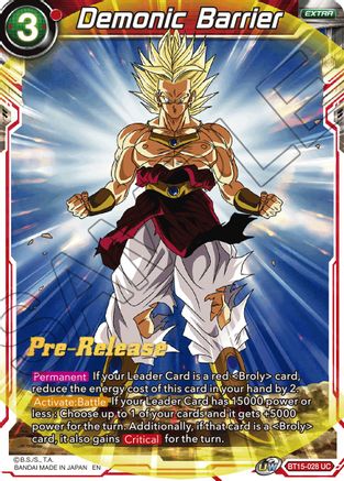 Demonic Barrier (BT15-028) - Saiyan Showdown PreRelease Cards