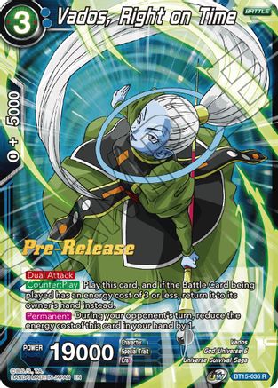 Vados, Right on Time (BT15-036) - Saiyan Showdown PreRelease Cards