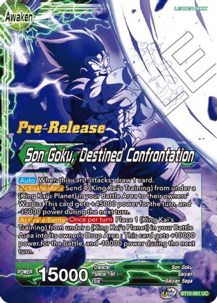 Son Goku // Son Goku, Destined Confrontation (BT15-061) - Saiyan Showdown PreRelease Cards