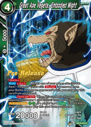 Great Ape Vegeta, Embodied Might (BT15-073) - Saiyan Showdown PreRelease Cards